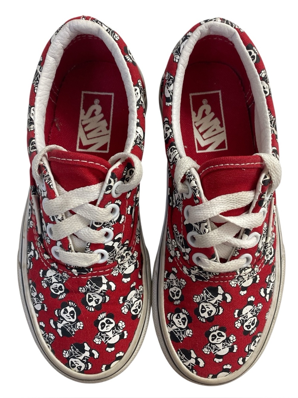 Vans Era Punk Panda Low Top Sneakers Kids Size 12.5 Red/White